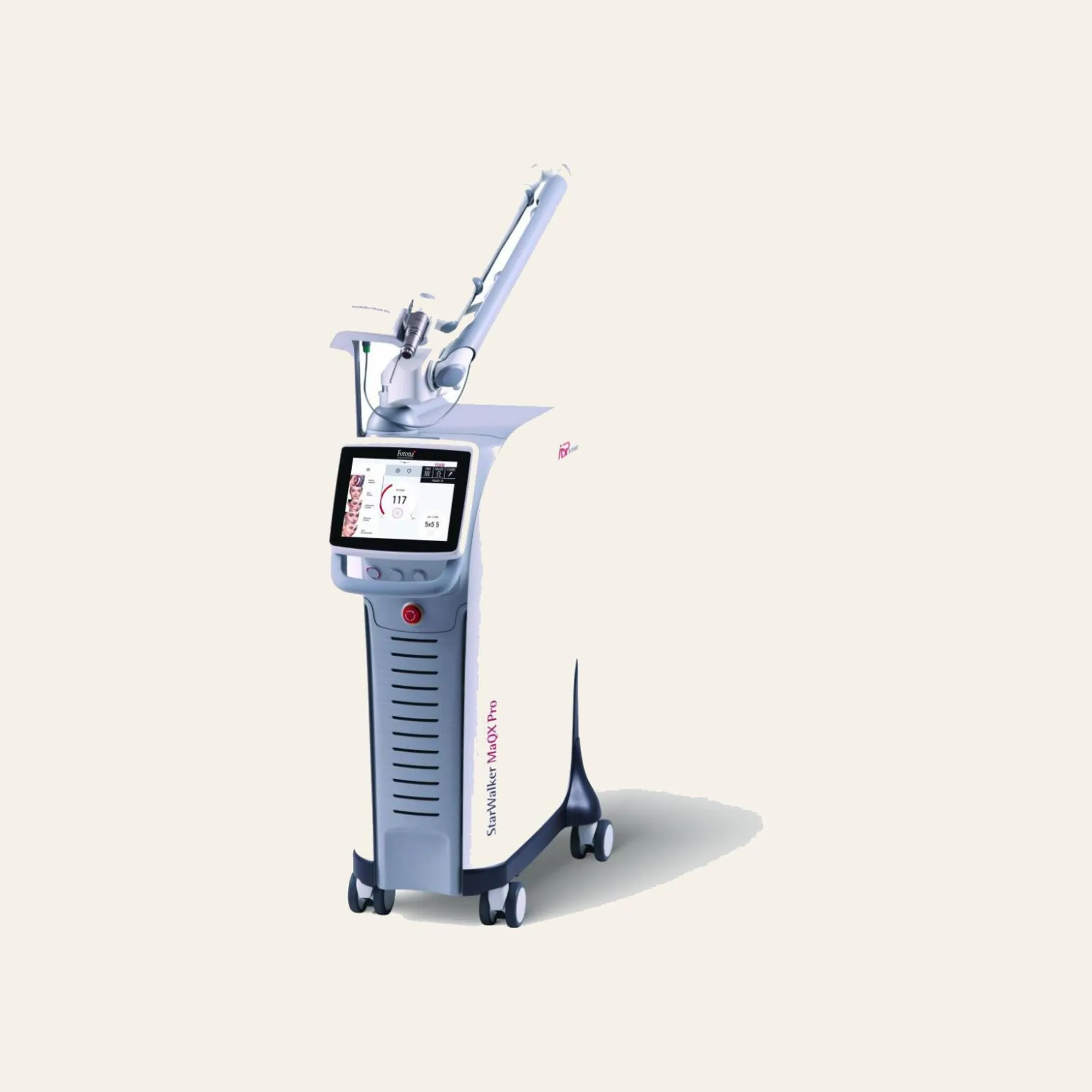 The Fotona StarWalker picosecond laser platform in the treatment room at Medrein Health in Southlake, TX