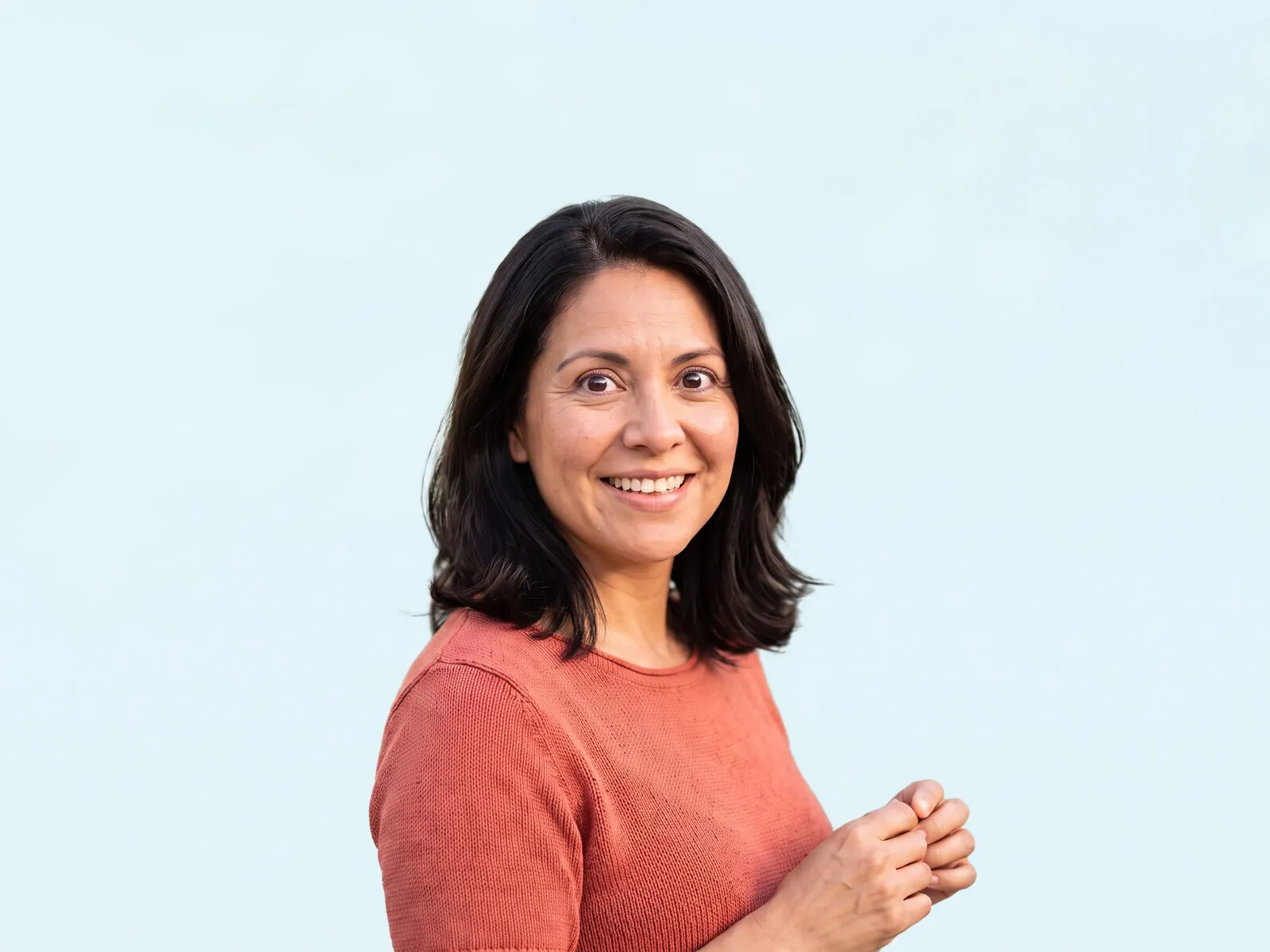 A woman in her early forties, the stage of life estrogen and progesterone therapy is prescribed for